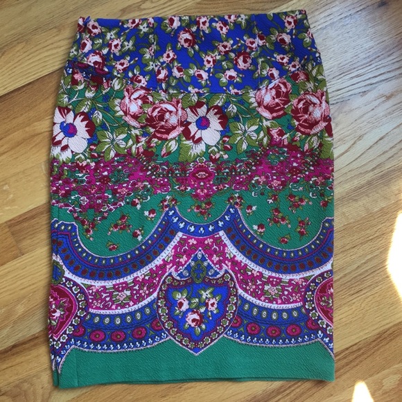 Anthropologie Maeve Sheffield Pencil Skirt floral - Picture 7 of 7